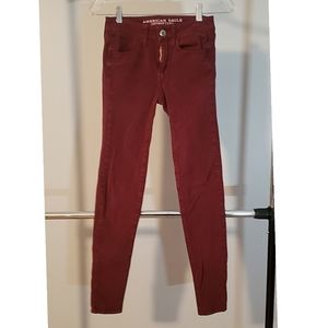 American Eagle burgundy jeggings